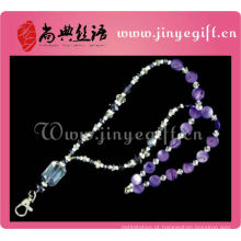 Moda Jóias Roxo Shell Cristal Bead Chaveiro Colar